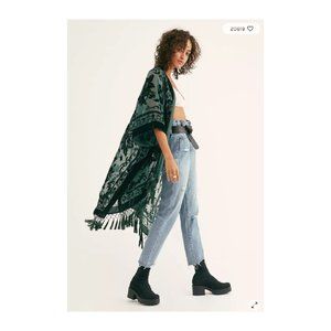 Free People - Nightbird Burnout Kimono Jade (OS)